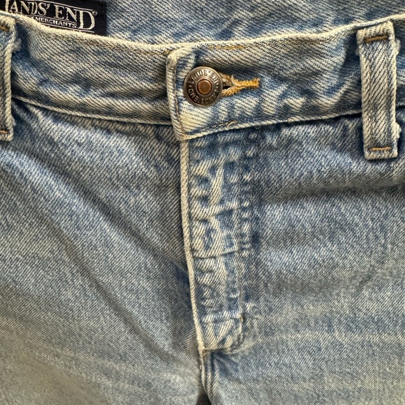 Lands End vintage high waisted white washed Blue Denim Jeans US 12 Petite - Picture 3 of 11
